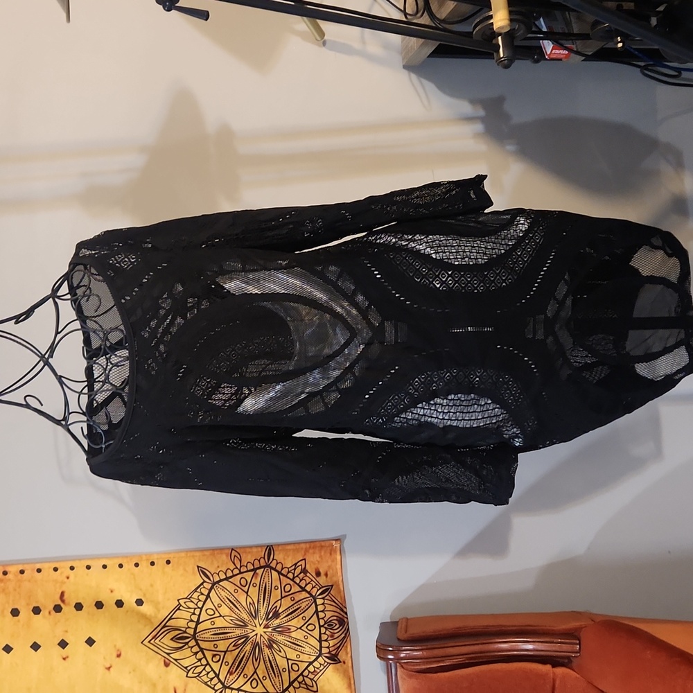 Sexy Black Sheer Lace Dress